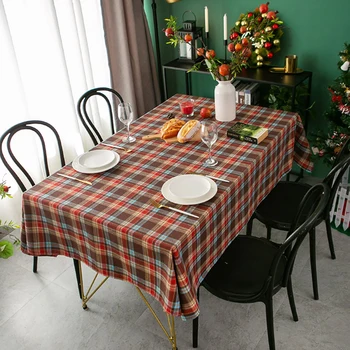 Laimīgu Jauno Gadu Taisnstūra Galdauts Sarkans Pleds Ziemassvētku Rotājumi Kafijas Galda Segums Mat Mētelis Puse Dinning Galdautu