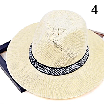 1gb Sieviešu Platām Malām Beach Vīriešu Cepures Modes Salokāms Vasaras Unisex Saules Cepure Ikdienas Brīvdienas Panama Salmu Cepure
