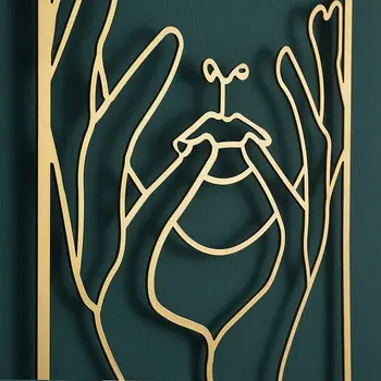 Zelta Sienas Dekori Biezāka Nekustamā Akrila Mākslas, Mūsdienu Anotācija Sieviešu Vienas Līnijas Minimālisma Mājās Karājas Mākslas Guļamistaba, Dzīvojamā Istaba