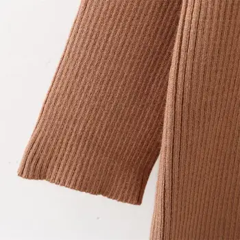 Plus lieluma rudens ziemas drop-plecu piedurknēm sievietēm, puloveri, džemperi 2018 black & Karameļu krāsa Elastīgs Trikotāžas dāmas džemperis