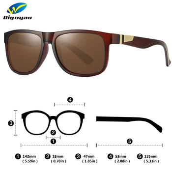 DIGUYAO Polarizētās Laukumā Saulesbrilles Vīriešu Braukšanas brilles Toņos Vīriešu Brilles Vīriešiem Retro 2020 Sievietes Luksusa Zīmolu Dizainera Oculos