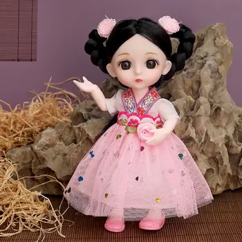 Meitene modes mazas ziedu kleitu 16 cm BJD lelles apģērbu Ziemassvētku dāvanu princese rotaļlietas lelle apģērbu modes gadījuma kāzu kleitu