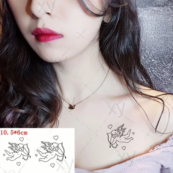 Ūdensnecaurlaidīgus Pagaidu Tetovējumu Uzlīmes Mīts Cupid Ārējie Mīlestība Loku un Bultu Flash Tetovējums Viltus Tatto Body Art Roku, Kāju, lai Vīrieši Sievietes
