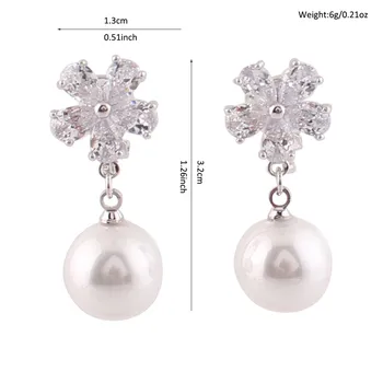 Žēlastība Jun Jauns dizains piecas lapas ziedu imitētu pērle klipu par auskari nav pīrsings sievietēm puse auss klipsis rotaslietas