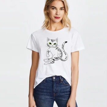 Hillbilly, Sieviešu T Krekli Moderns Smieklīgu T Kreklu ar Kaķi Laiza Muca Feministu T-krekls Patriarhāts Gudrs Vegāns Topi un t-veida