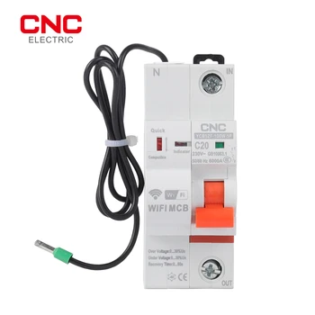 CNC YCB9ZF-100W 1P WiFi Smart drošinātāju īsslēguma Aizsardzības Ierobežots Smart Reclosing Slēdzis Tālvadības pults