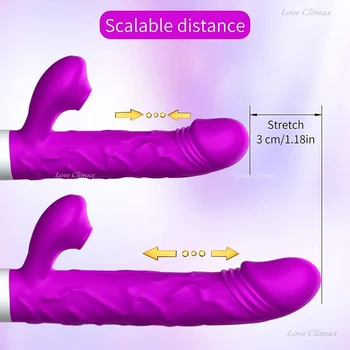Sieviešu Dubultā Mēles Laiza Trušu Vibrators Licking Klitora Stimulators Teleskopiskie Rotējošo Maksts G-spot Masturbācija Seksa Rotaļlietu