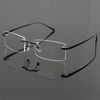 Tīra Titāna Vīriešu Brilles Rāmi, Optiskās Brilles RXable bez apmales Brilles Vieglais Svars 4 Krāsas YASHILU 1179