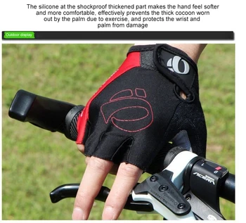 Riteņbraukšana Anti-slip Anti-sviedri Vīrieši Sievietes Pusi Pirkstu Cimdi Elpojošs MTB Anti-šoka Sporta Cimdi, kas Mountain Bike Velo Cimdi