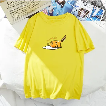 2020new Smieklīgi izdrukāt krekls slinks olu īsām piedurknēm T-krekls Sieviešu Īsām Piedurknēm Top Tees O-veida Kakla T-krekls Sievietēm, 12 krāsas
