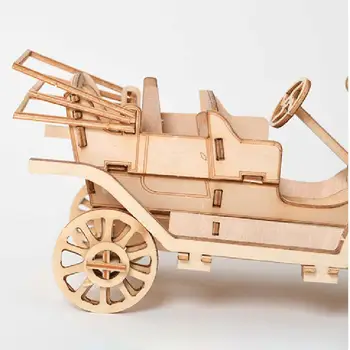 3D Koka Lāzera Griešana Klasisko Auto Puzzle Rotaļlieta Montāža Koka Komplekti Manuālā Celtniecības Bloki Modeli Galda Dekorēšanai Rotaļlieta Bērniem