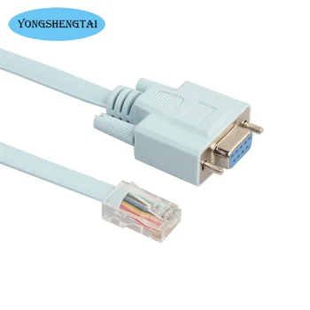 USB Konsole Kabelis RJ45 Cat5 Ethernet Lai Rs232 DB9 COM Portu Sērijas Sieviešu Apgāšanās Maršrutētāji, Tīkla Adaptera Vads Zila