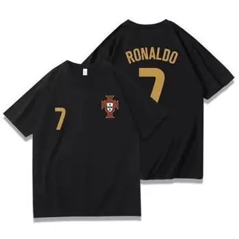 Futbola Ronaldo T 7 Īsām Piedurknēm Tee Vasaras T Krekls Cilvēks Kokvilnas Euro Cup Komanda Sarkanā Zvaigzne Atbalsta Pielāgošana