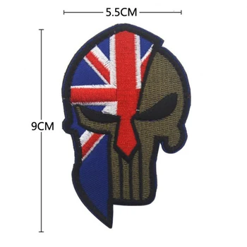 3D Izšuvumi Spartan Ķivere Plāksteris Punisher Karoga Plāksteris, ASV, Spānijā, Krievijā, Izraēlā, Kanādā, LIELBRITĀNIJĀ Turcija Taktiskā Militārā Žetons