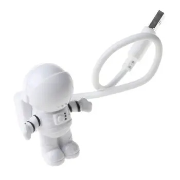 Radošā Spaceman Astronauts LED Elastīga USB Gaismas Nakts Gaisma Bērniem Rotaļlietas