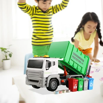 Garbage Truck Miskastes Urnas Modeļa Automašīnas Rotaļlietas Transportlīdzekļa Skaņas Un Gaismas Bērniem Dāvanu