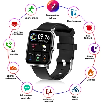 LIGE ir 2021. Jaunu 1.69 Pilna Touch Smart Skatīties Vīrieši Sievietes Sirds ritma Fitnesa Tracker Aproce Ūdensizturīgs Sporta Smartwatch Par Android