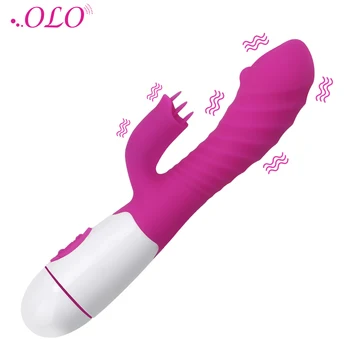 OLO 30 Frekvenču Mēles Laiza Trušu Vibrators Seksa Rotaļlietas Sievietēm G-Spot Klitora Stimulators Dzelksnis Maksts Vibrējošais Nūjiņu