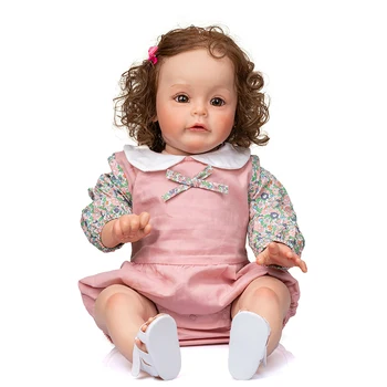 60cm Atdzimis Sue-Sue Reāli Baby Girl Puses-Sīki Glezna 3D Ādas Toni Puses Sakņojas Matu Augstas Kvalitātes Atdzimis Lelles