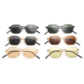 Vintage Sieviešu Vīriešu Melnās Saulesbrilles Modes Metāla Mazu Taisnstūra Rāmi Brilles Luksusa Okeāna Lēcas Dekoratīvas Brilles UV400