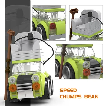 Km High-Tech Automašīnas Modeli, Celtniecības Bloki Ātrums Chumps Zaļo Pupiņu Mr Bean ir MINI COOPER Transportlīdzekļa Radošo Ķieģeļi, Bērnu Rotaļlietas, Dāvanu