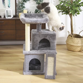 Kaķa Koks Tower Condo Kaķēns Kaķis Scratcher Mājas Mēbeles Mājdzīvniekiem, Mājas mēbeles, Mēbeles Mājdzīvniekiem Māja Guļamtīkls 86cm Kaķu Rotaļlieta Ar Bumbiņu