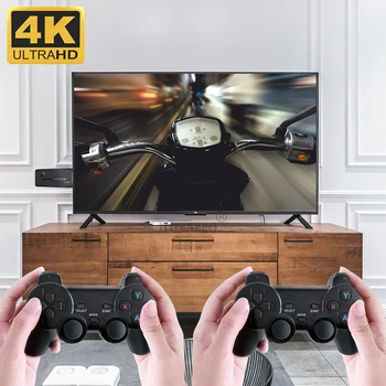 Bezvadu Konsole Spēli Stick 4K Ultra Video Spēļu Konsole, Dual GamePad par PS1/GBA Retro TV Spēļu Konsole 32GB/64GB 10000 Spēles