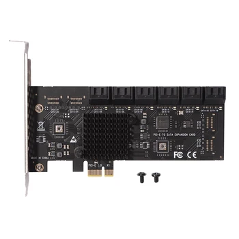 Kontrolieris Adapteris Stāvvadu Paplašināšanas Karti PCIE Adapteris, 12 Ostas 6Gbps PCI-Express X1 ar SATA 3.0 Kontrolieris Kartes