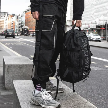 Kravas Bikses Vīriešu 2022 Black Gadījuma Multi-Kabatas Hip Hop Streetwear Jogger Bikses Korejiešu Stilā, Āra Streetwear Bikses Vīriešiem Jaunas