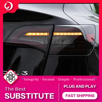 AKD Auto Stils aizmugurējos lukturus, lai Tesla Modelis 3 Modelis Y LED Astes Gaismas DRL lukturu Pagrieziena Signālu, Aizmugurē Atpakaļgaitas Bremze