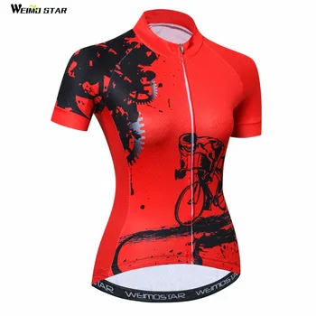 Rozā velosipēdu jersey Sieviešu Velosipēds svīteri Velosipēdu apģērbu MTB Top Maillot Elpojošs vasaras īsām piedurknēm Krekls, sporta